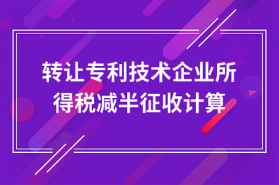 转让专利技术企业所得税减半征收计算
